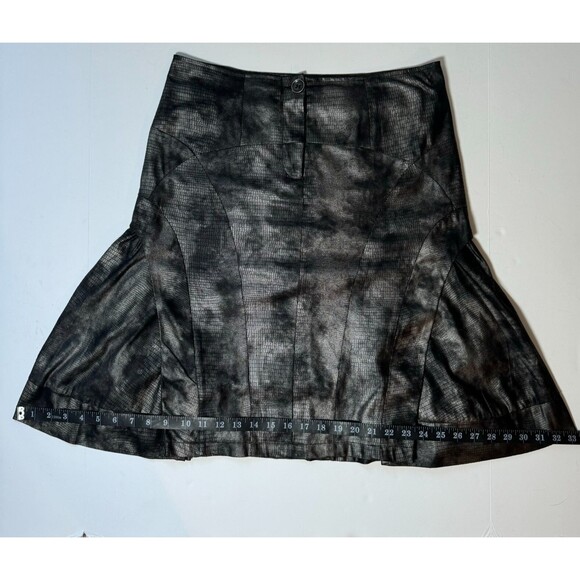 Pile Ou Face Paris Skirt Size 3 Gray Black Reptile Print Flared A Line Textured - Picture 13 of 14